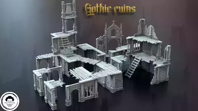 Gothic Ruins 3D Model Collection