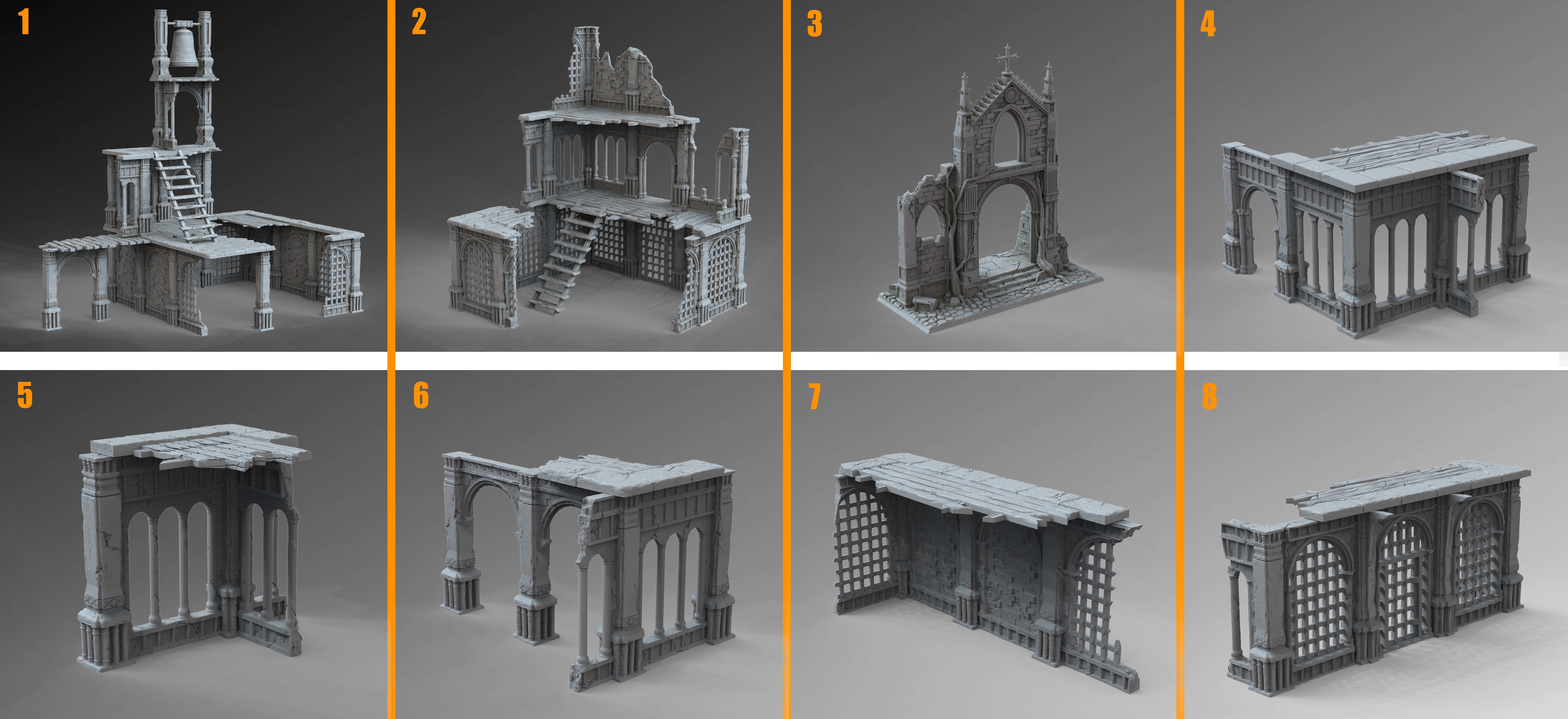 Gothic Ruins 3D Model Collection_1