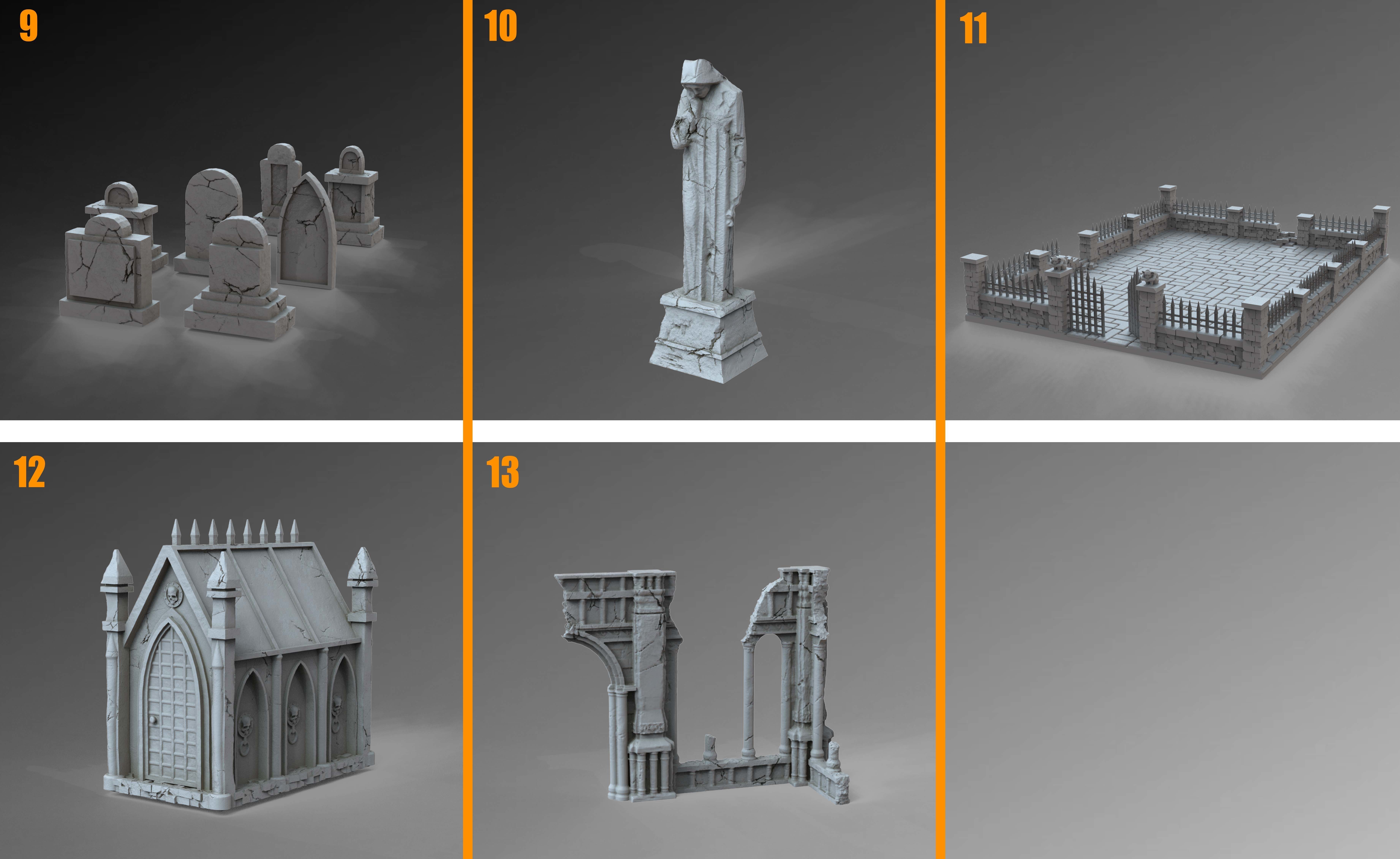 Gothic Ruins 3D Model Collection_2