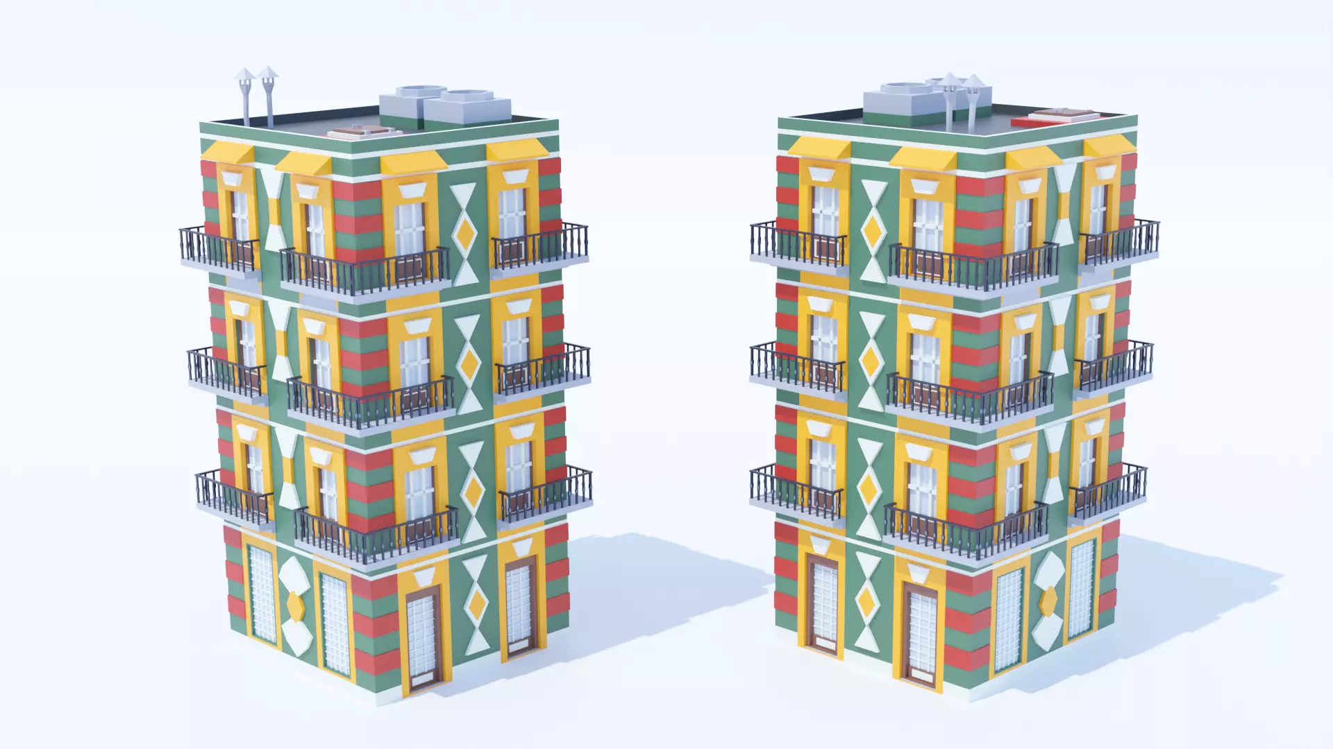 Italian Building number 11 Lowpoly Low-poly 3D model