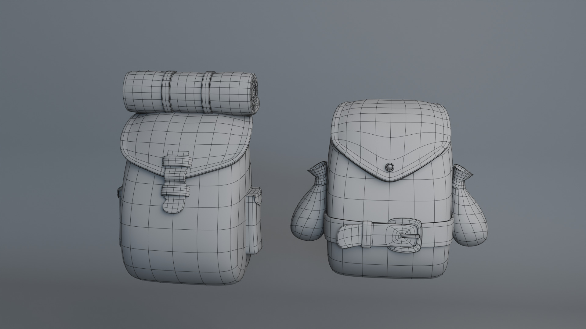 Backpack stylized Low-poly 3D model_12