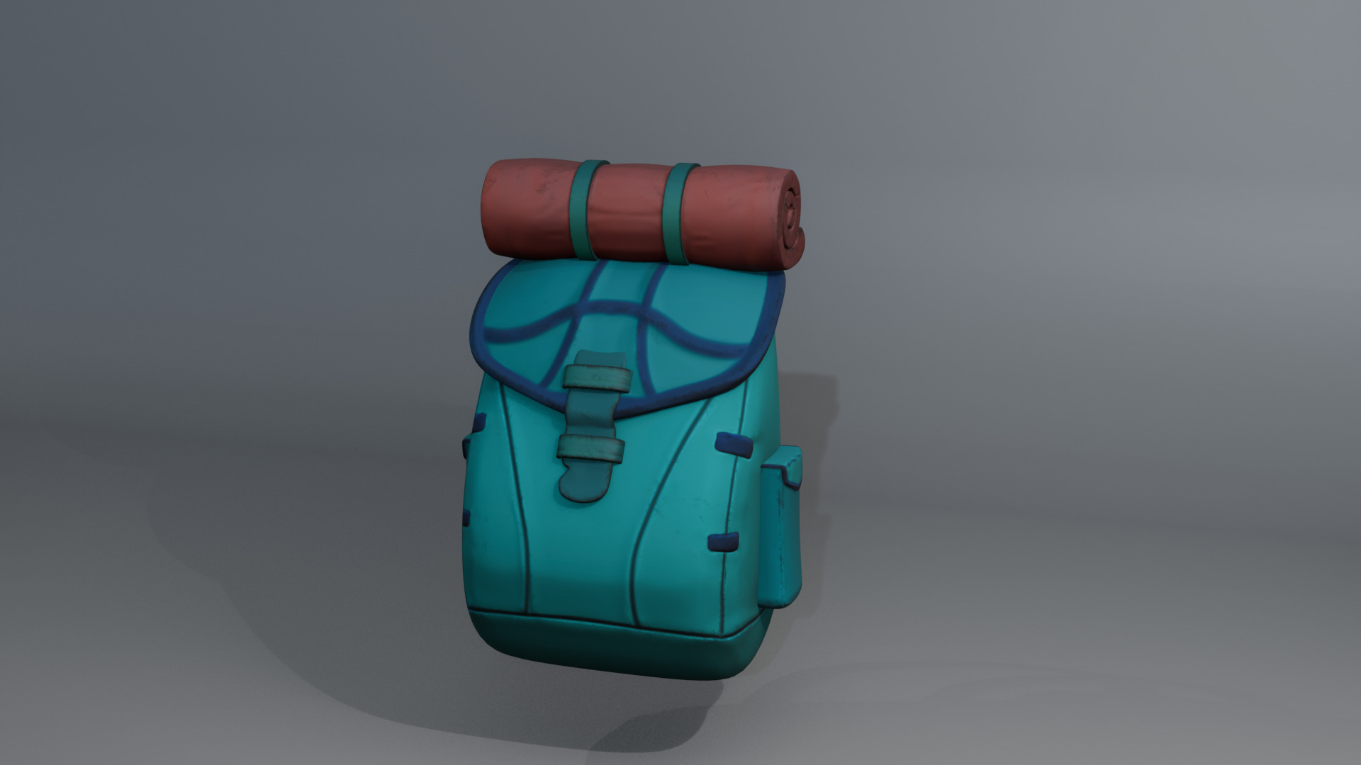 Backpack stylized Low-poly 3D model_6