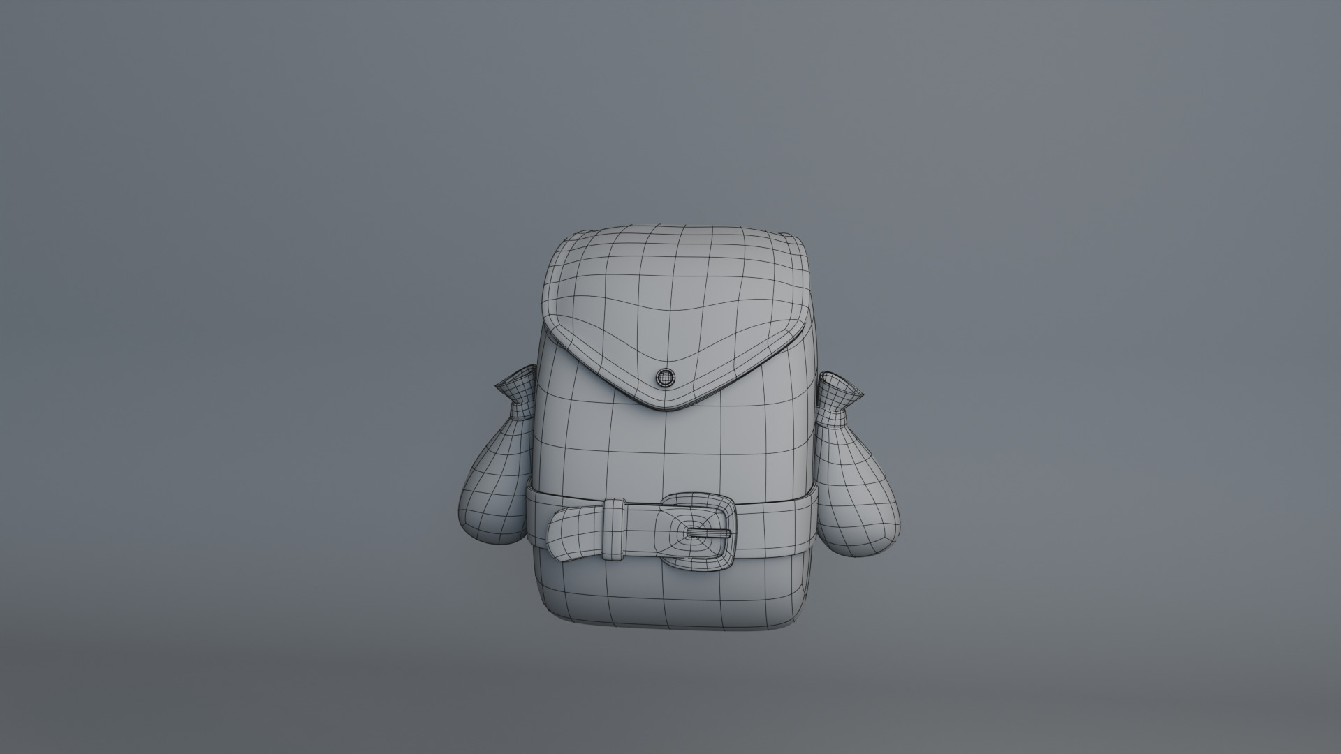 Backpack stylized Low-poly 3D model_4