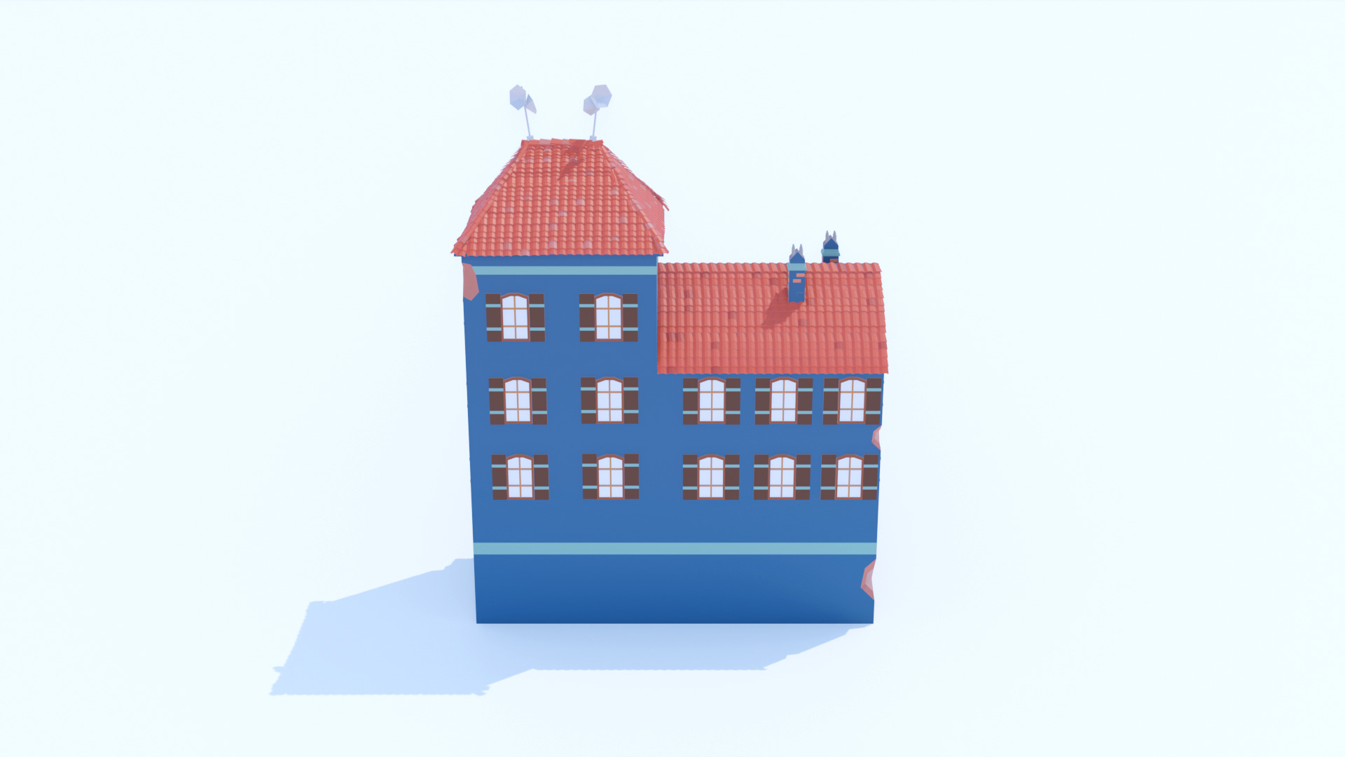 Italian Building number 12 Lowpoly Low-poly 3D model_10