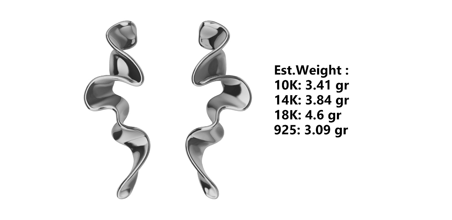 SPIRAL EARRING  3D print model_4