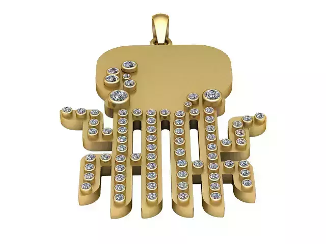 MAP DIAMOND PENDANT 3D PRINTABLE MODEL 