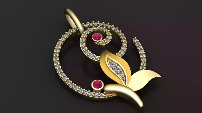 FLOWER STYLE GOLDEN PENDANT 3D PRINTABLE MODEL