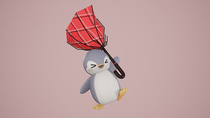 Cute Pingu Low-poly 3D model