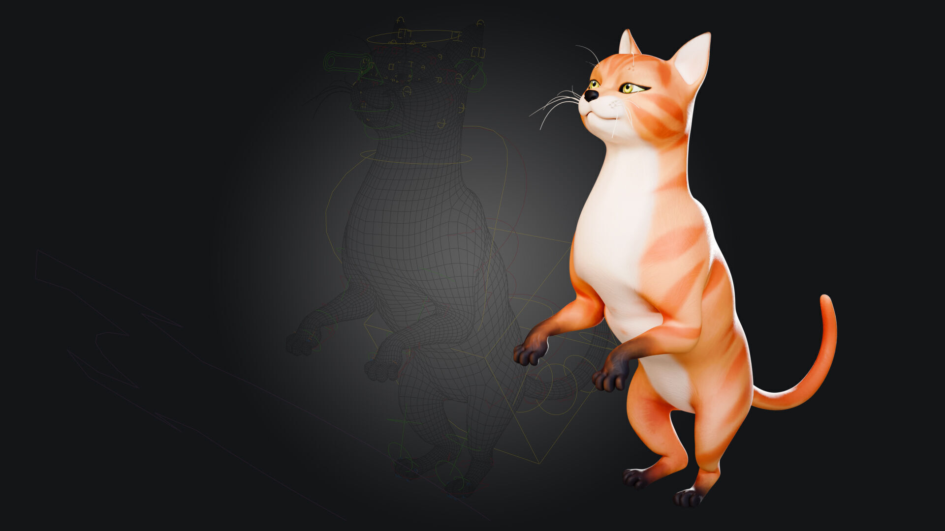 Rigged Cute Cat Low-poly 3D model_5