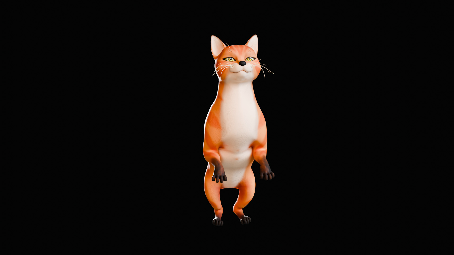 Rigged Cute Cat Low-poly 3D model_18