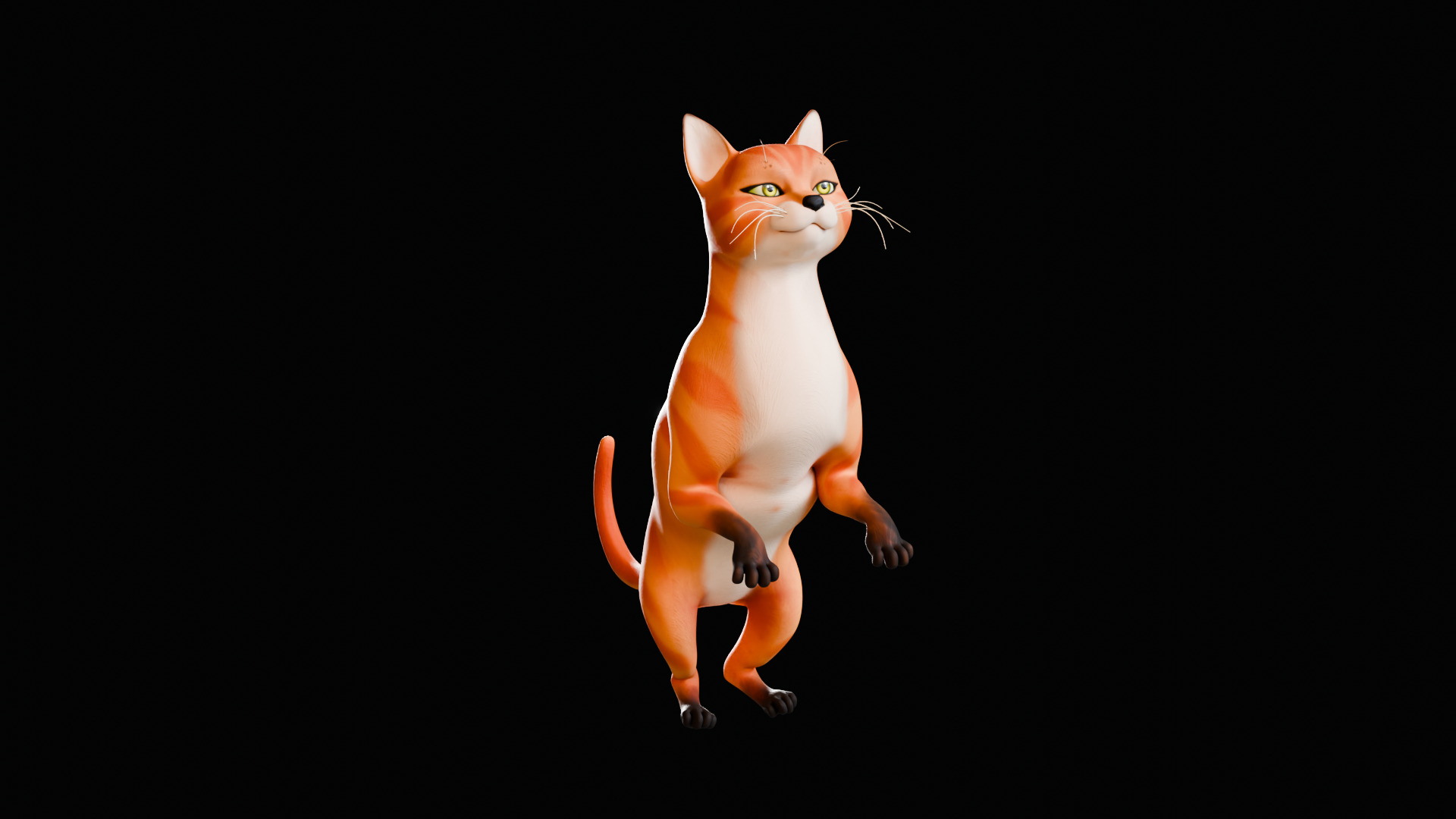 Rigged Cute Cat Low-poly 3D model_19