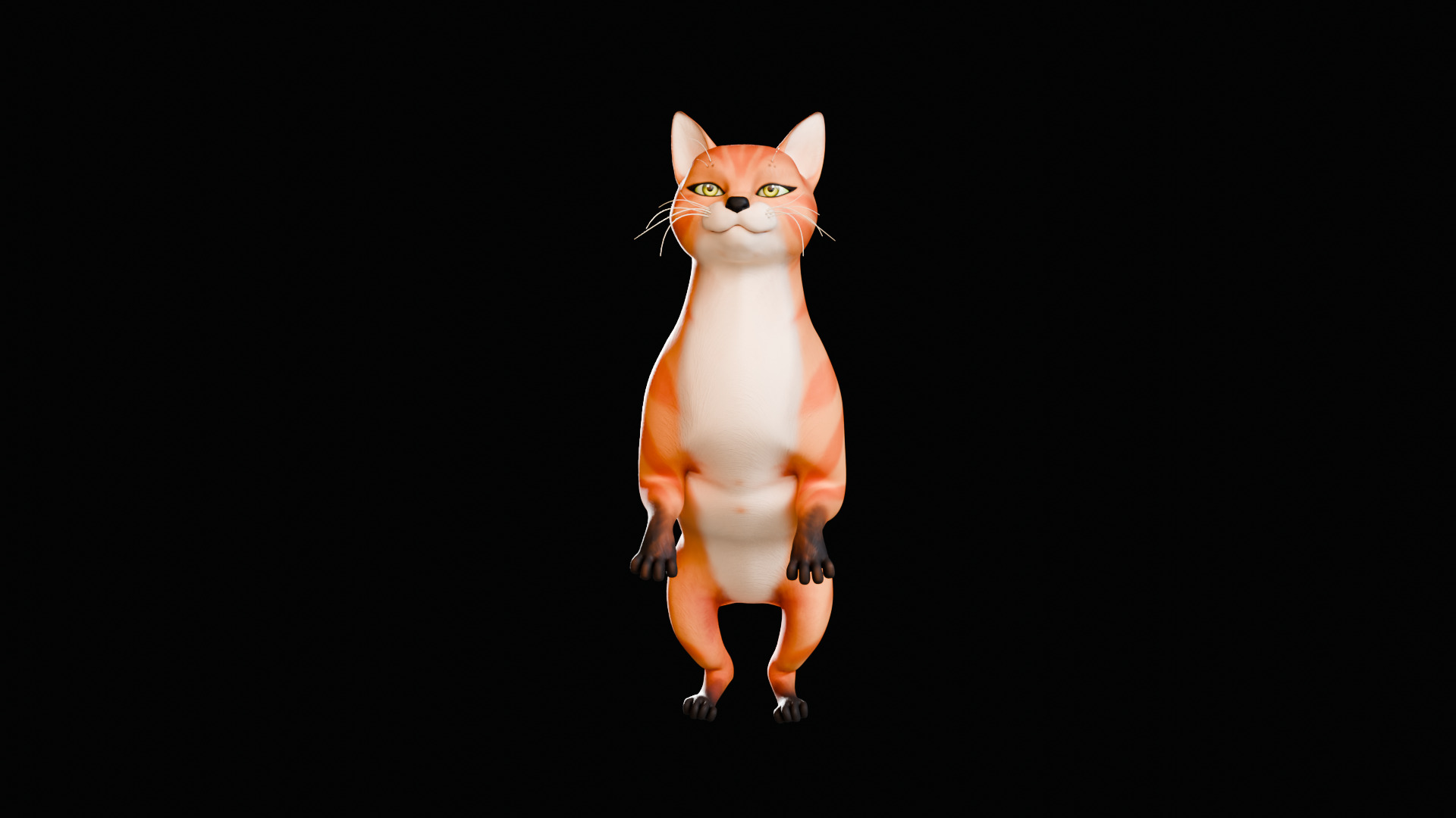 Rigged Cute Cat Low-poly 3D model_17
