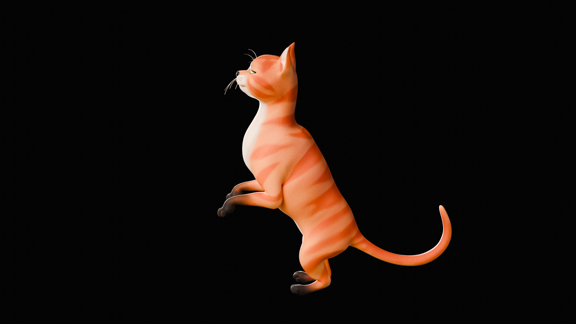 Rigged Cute Cat Low-poly 3D model_35