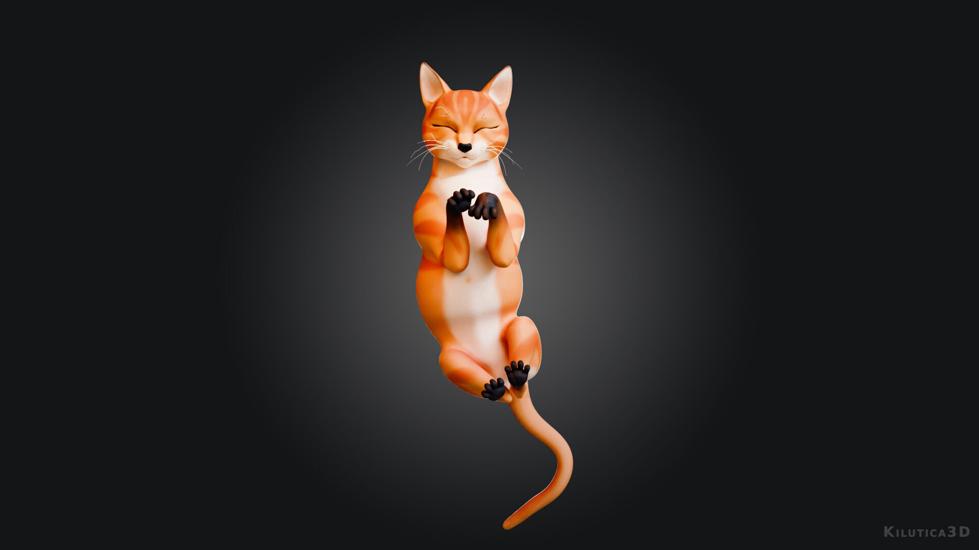 Rigged Cute Cat Low-poly 3D model_2