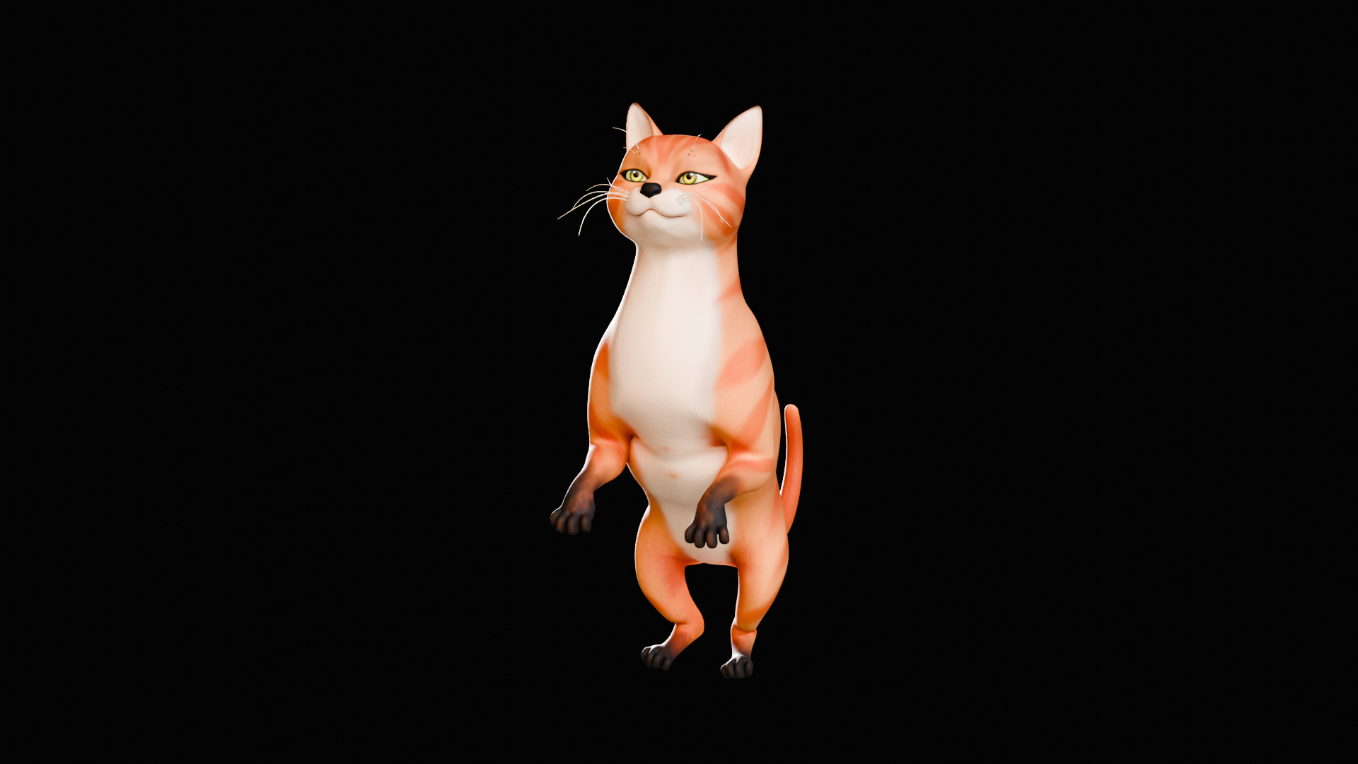 Rigged Cute Cat Low-poly 3D model_16