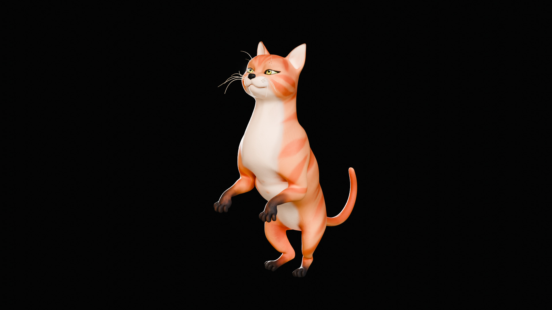 Rigged Cute Cat Low-poly 3D model_15