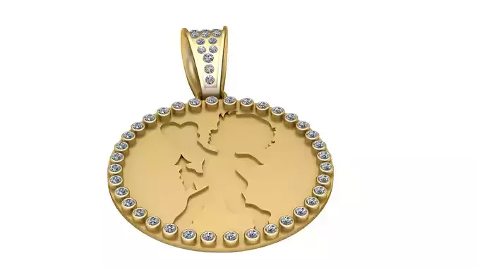 CHILD COIN PENDANT 3D PRINTABLE MODEL 