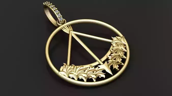 ARROW DESIGN COIN PENDANT 3D PRINTABLE MODEL