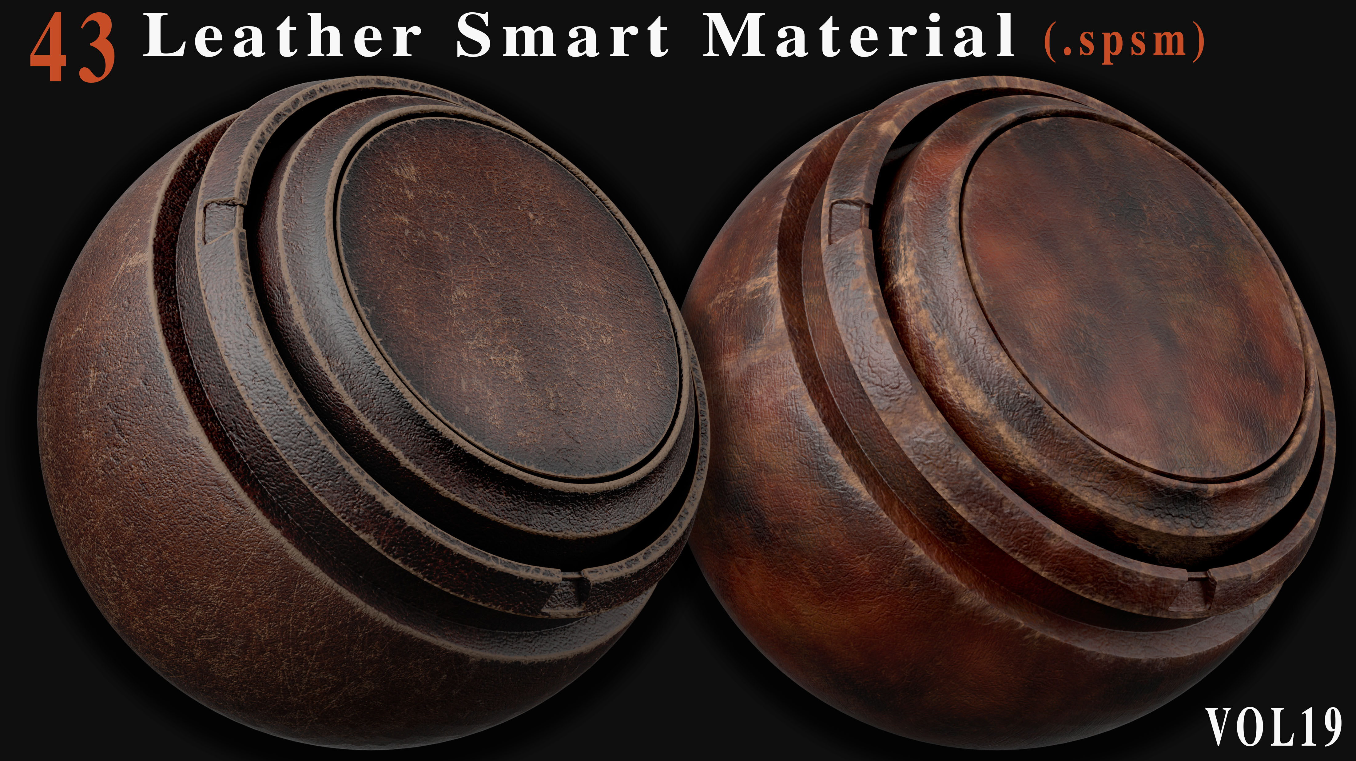 43 Leather Smart Materials for Substance Painter - Vol 19 Texture_8