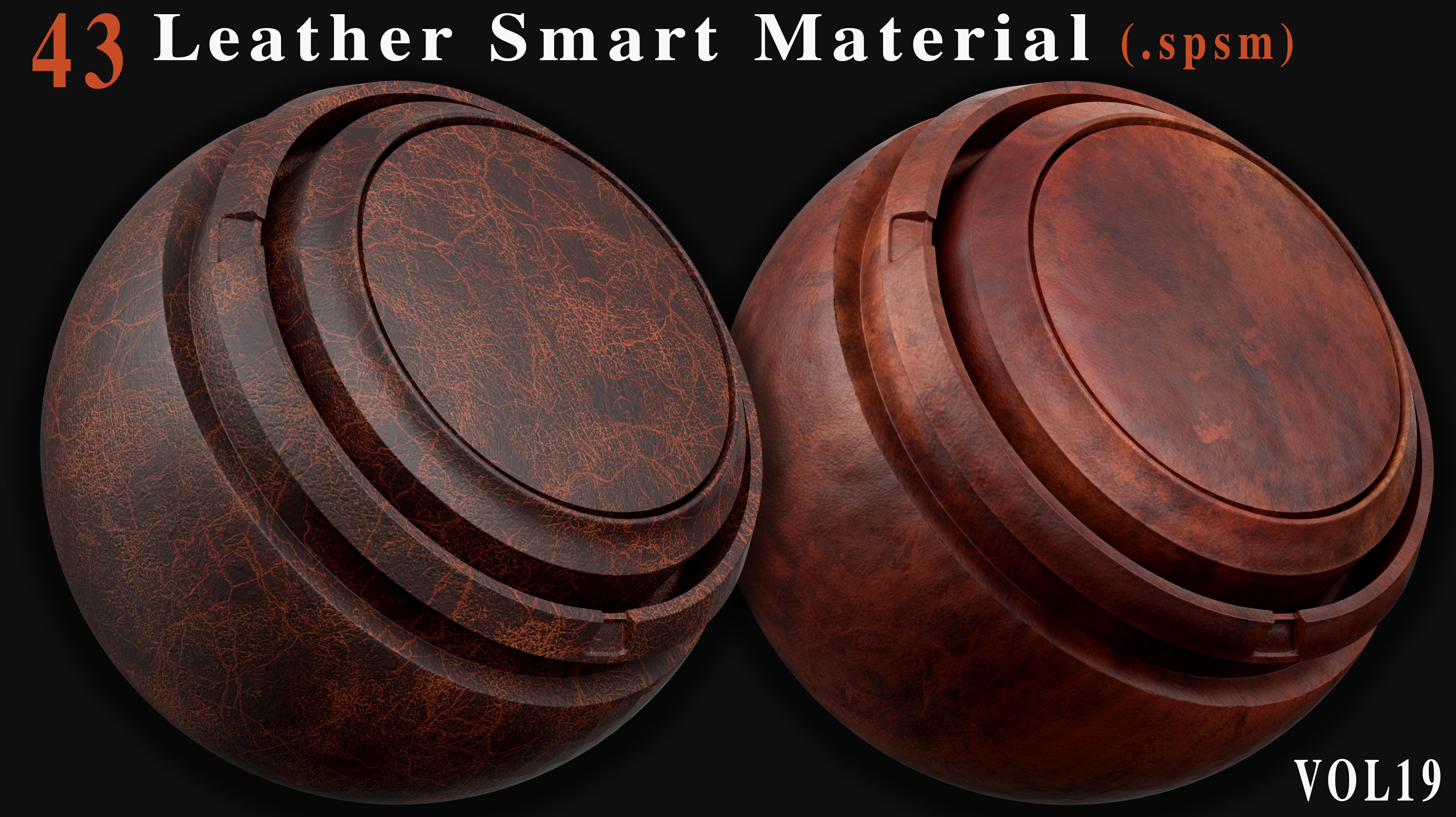 43 Leather Smart Materials for Substance Painter - Vol 19 Texture_9