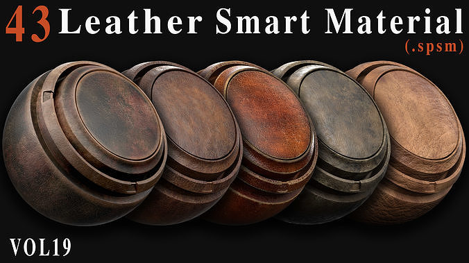 43 Leather Smart Materials for Substance Painter - Vol 19 Texture