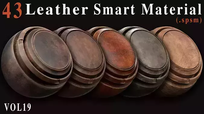43 Leather Smart Materials for Substance Painter - Vol 19