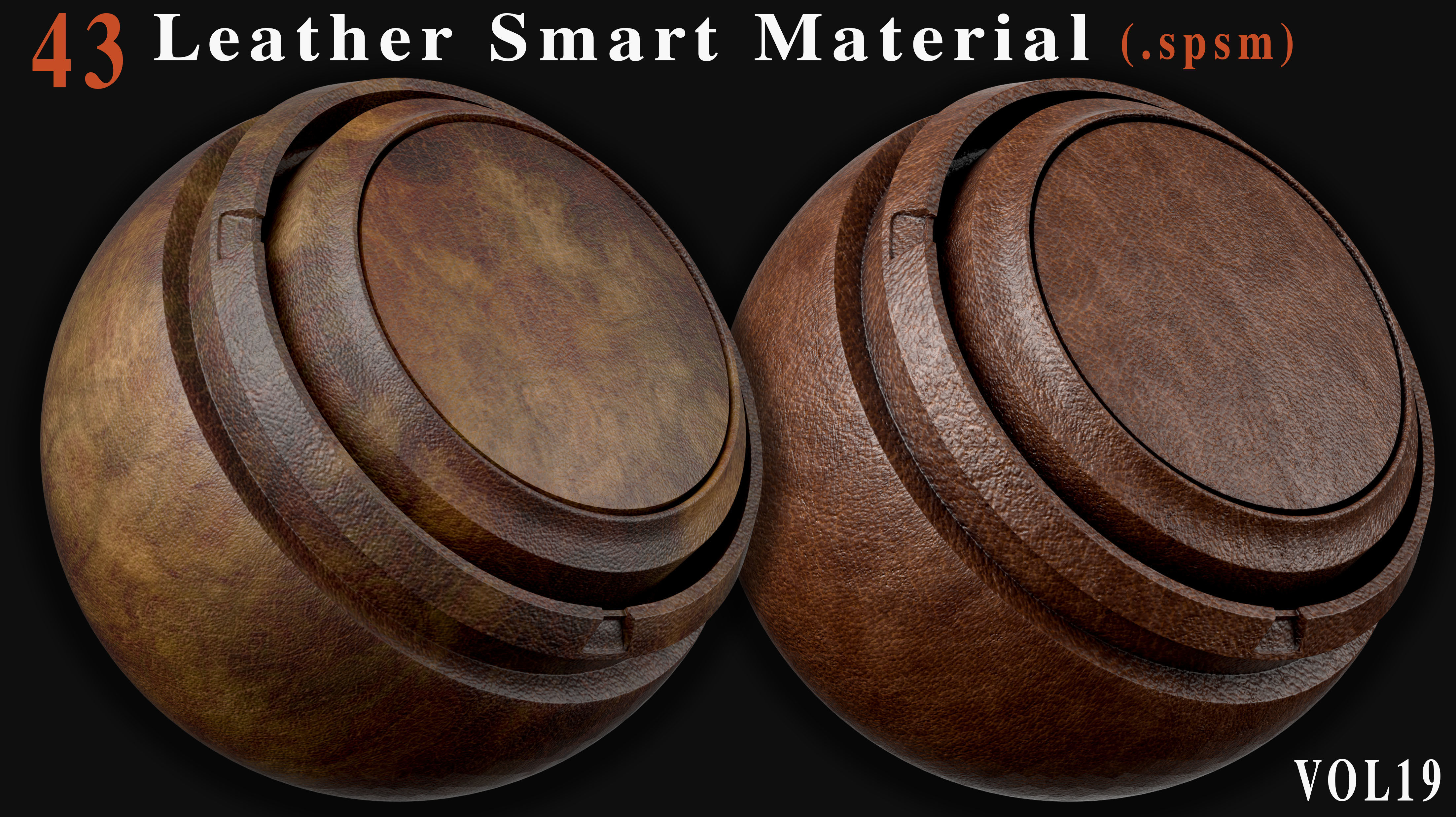 43 Leather Smart Materials for Substance Painter - Vol 19 Texture_1