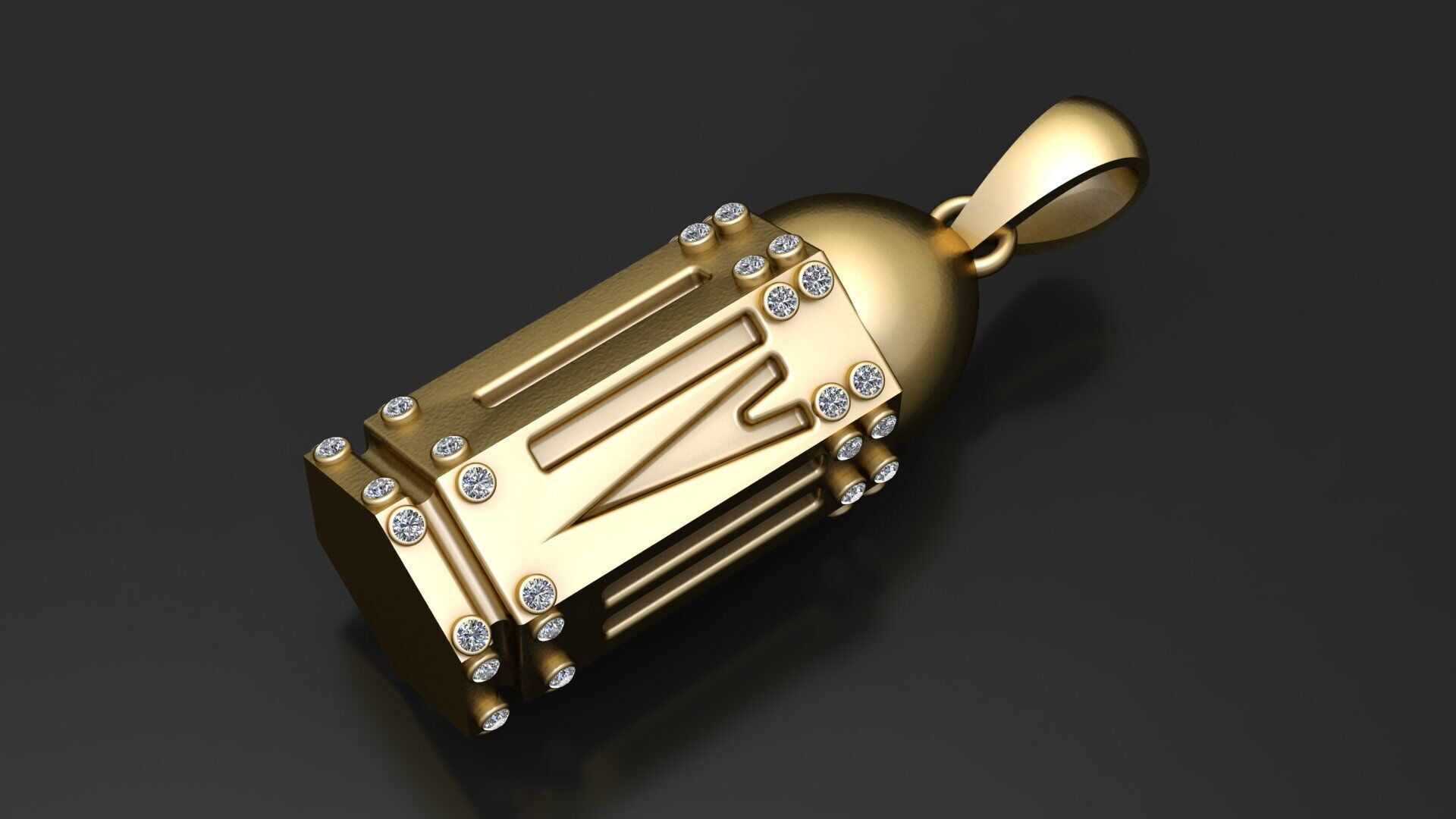 SHORT GUN BULLET PENDANT 3D PRINTABLE MODE 3D print model_3