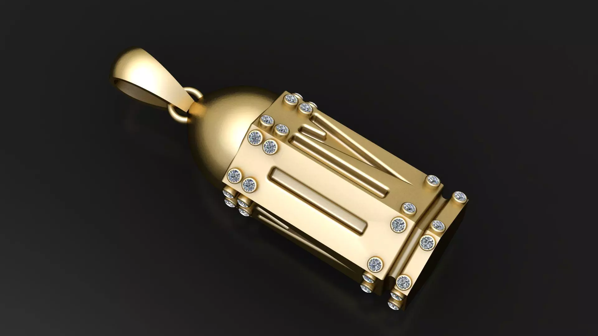 SHORT GUN BULLET PENDANT 3D PRINTABLE MODE 3D print model_0