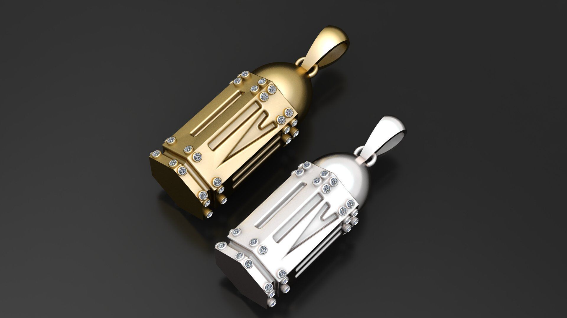 SHORT GUN BULLET PENDANT 3D PRINTABLE MODE 3D print model_1