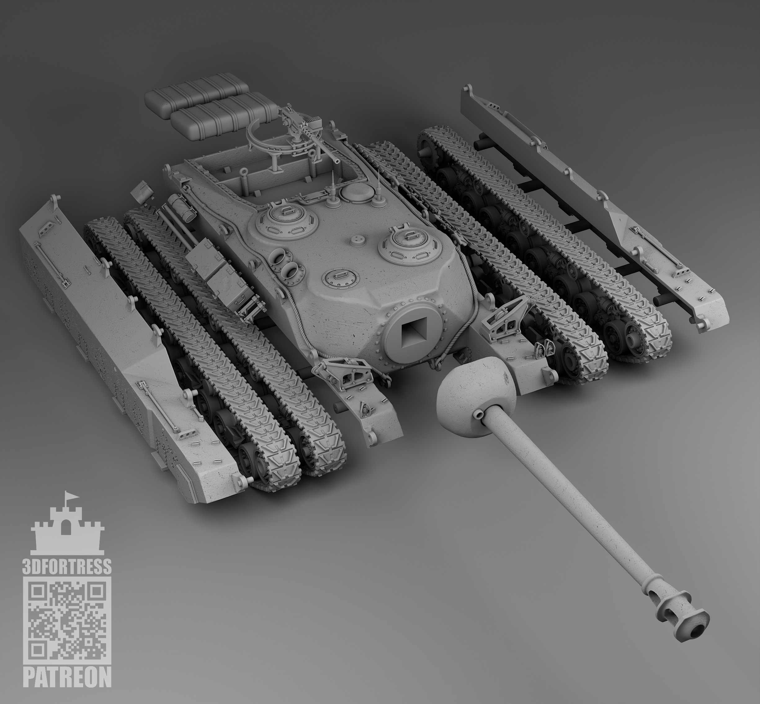 T-28 - T-95 3D print model_4