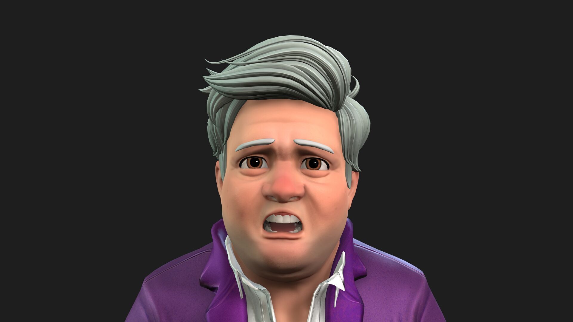 old man character rigged Low-poly 3D model_5