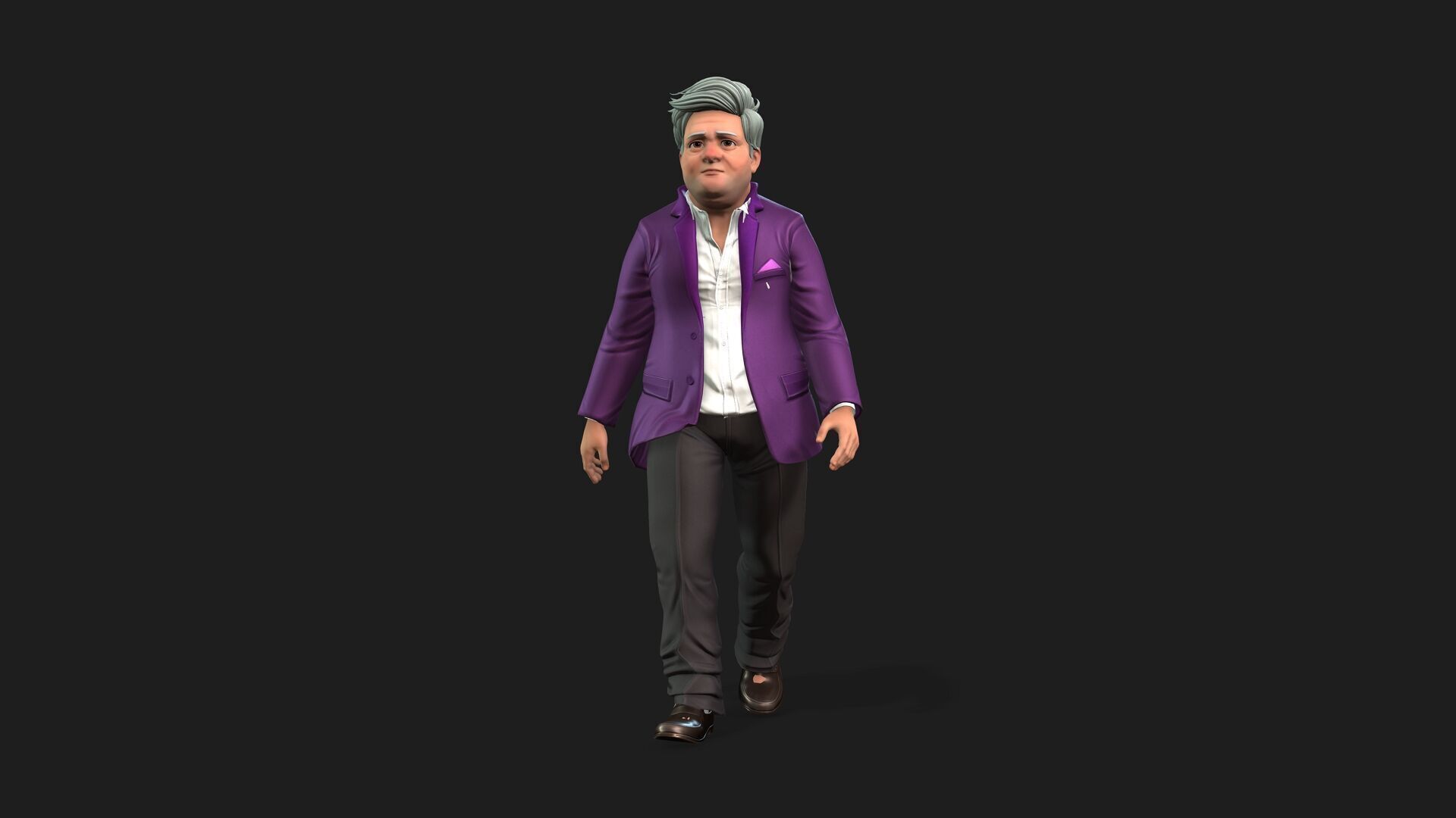 old man character rigged Low-poly 3D model_7
