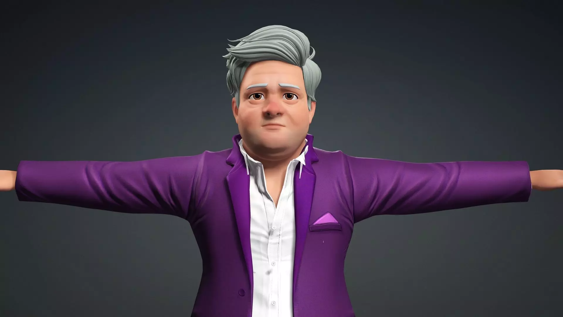 old man character rigged Low-poly 3D model_0