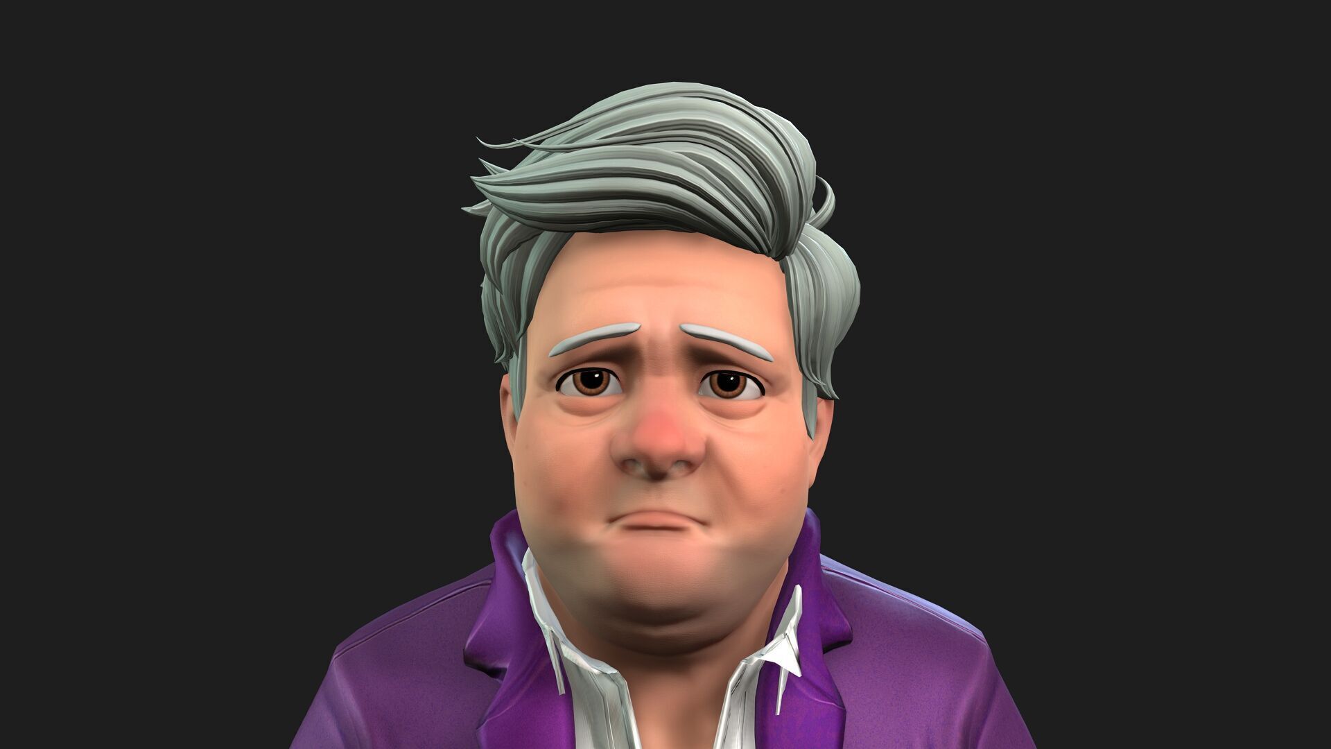 old man character rigged Low-poly 3D model_4