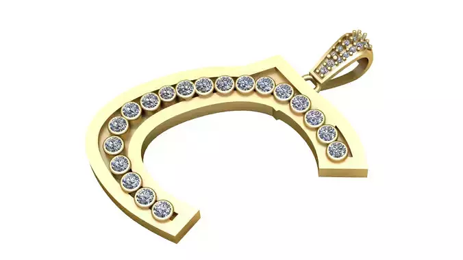 C STYLISH ALPHABET PENDANT 3D PRINTABLE MODEL 