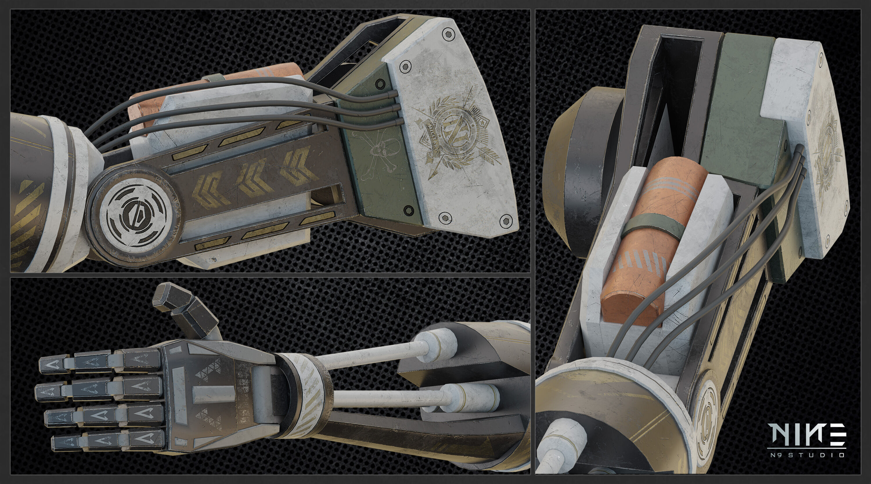 Sci-Fi Robot Arm-Game Ready 3D model_2