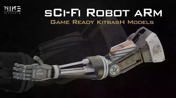 Sci-Fi Robot Arm-Game Ready 3D model