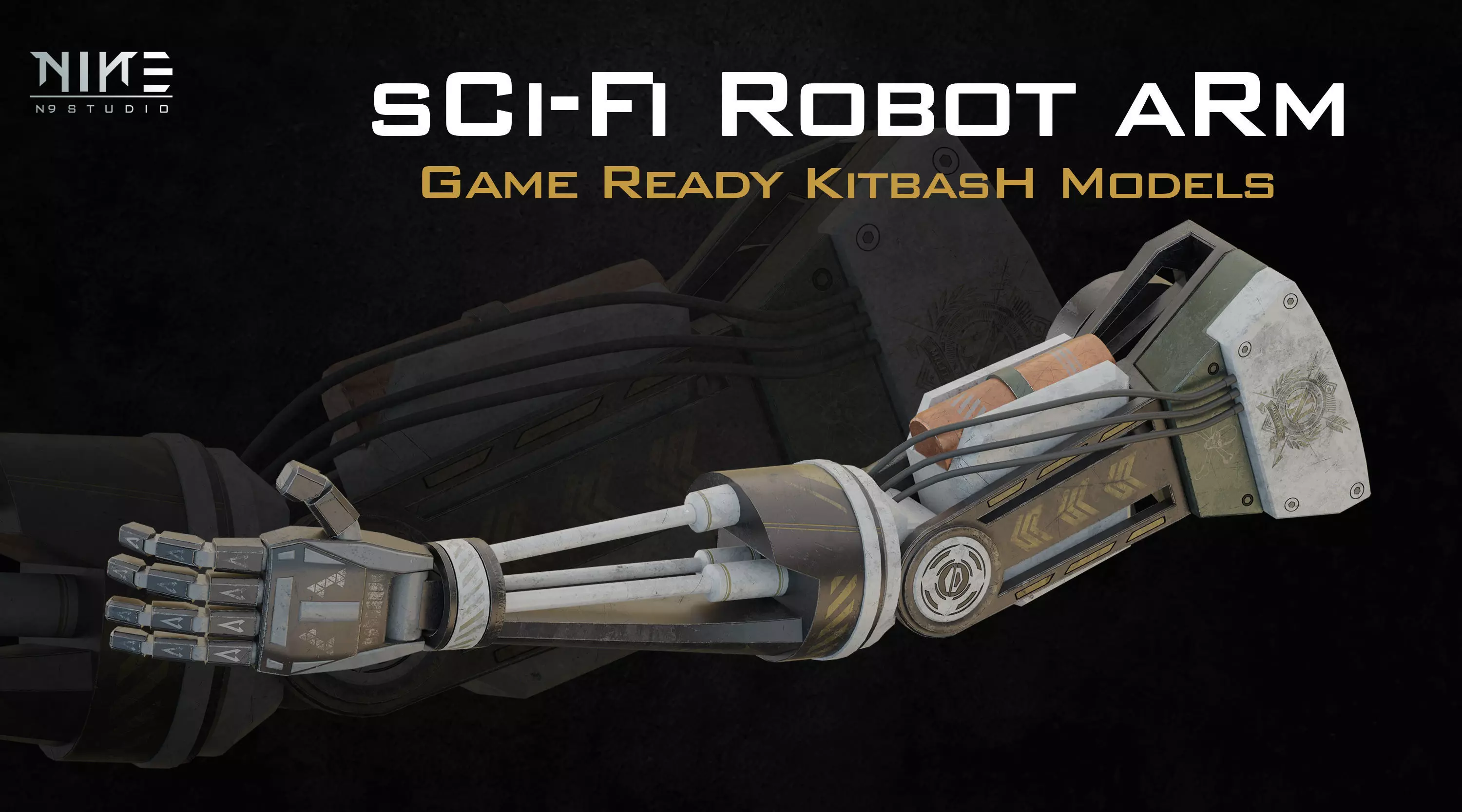 Sci-Fi Robot Arm-Game Ready 3D model_0