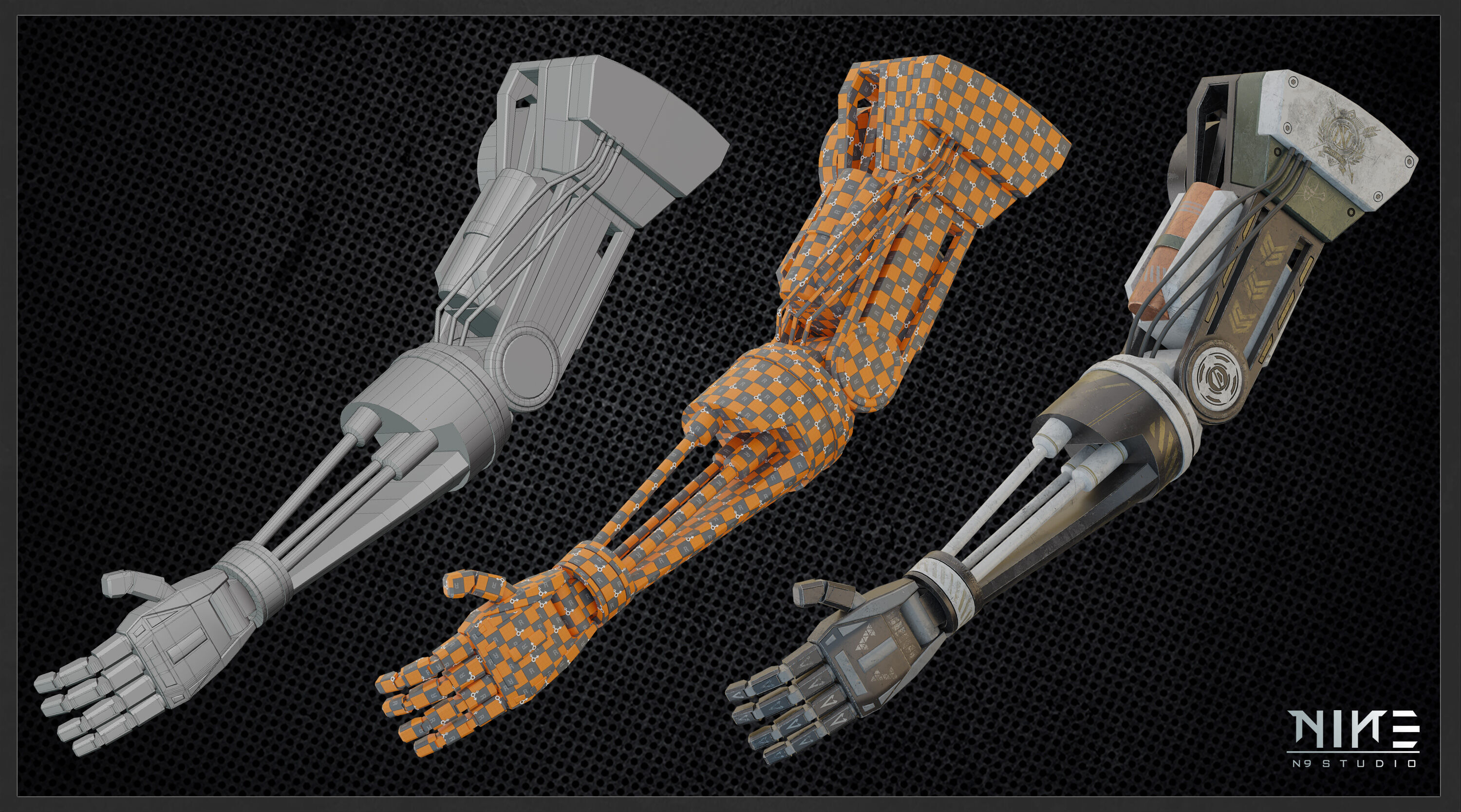Sci-Fi Robot Arm-Game Ready 3D model_1