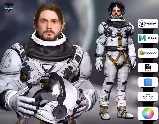 Sci-Fi Astronaut Character High-Quality PBR 