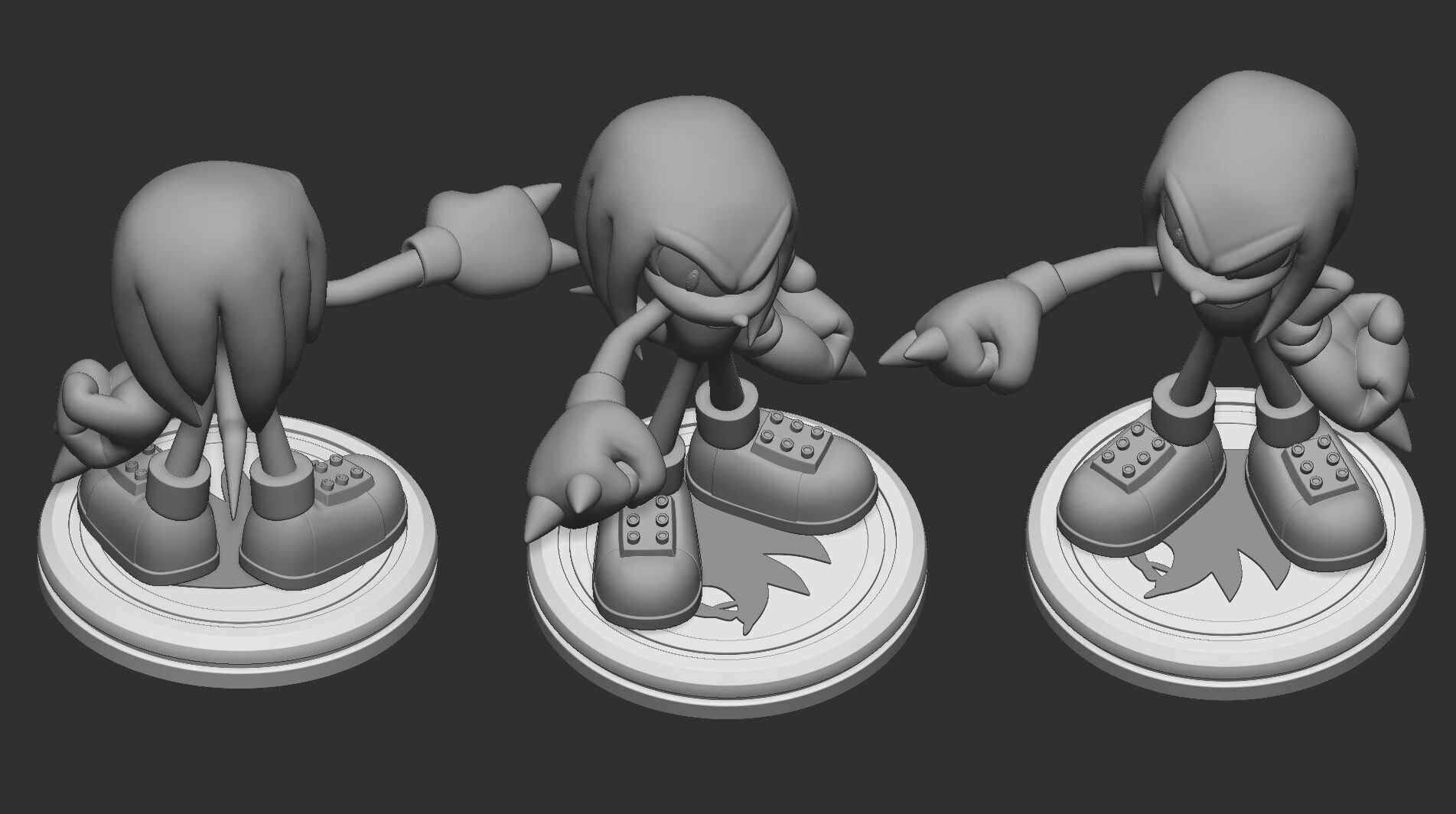 Knuckles the Echidna 3D print model_3