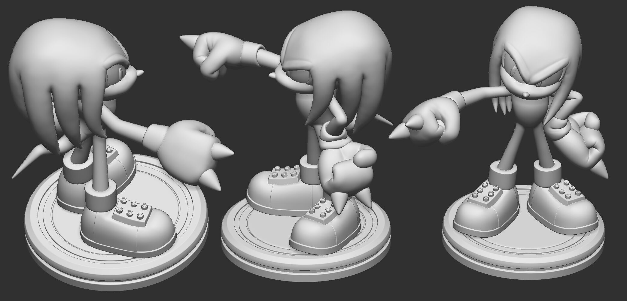 Knuckles the Echidna 3D print model_4