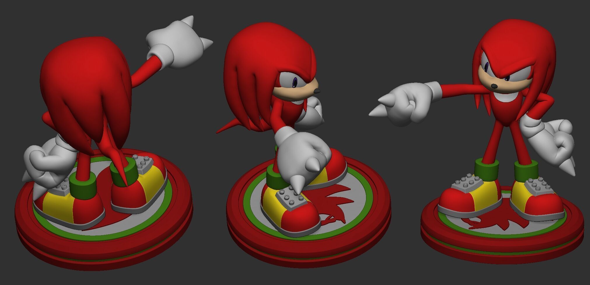 Knuckles the Echidna 3D print model_1