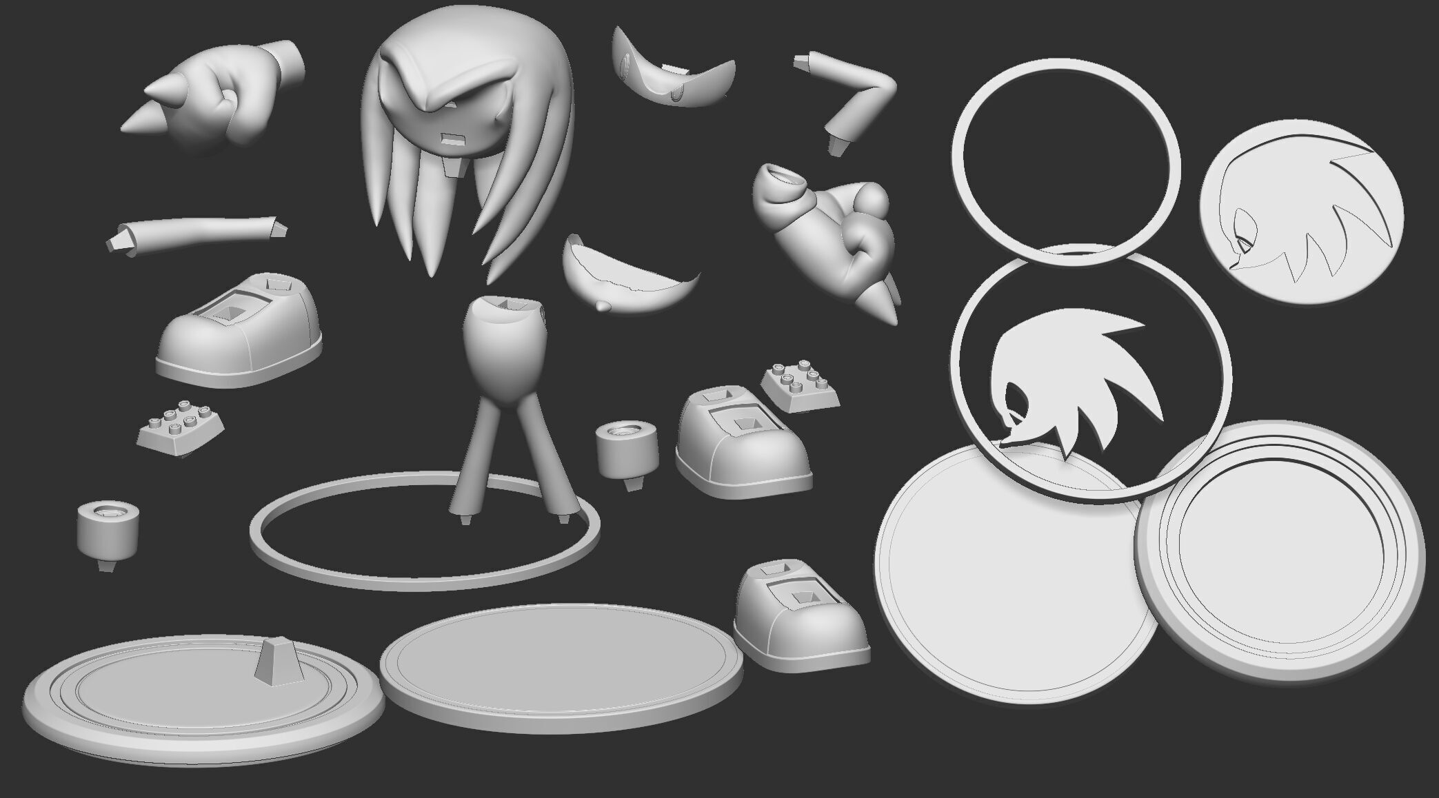 Knuckles the Echidna 3D print model_6