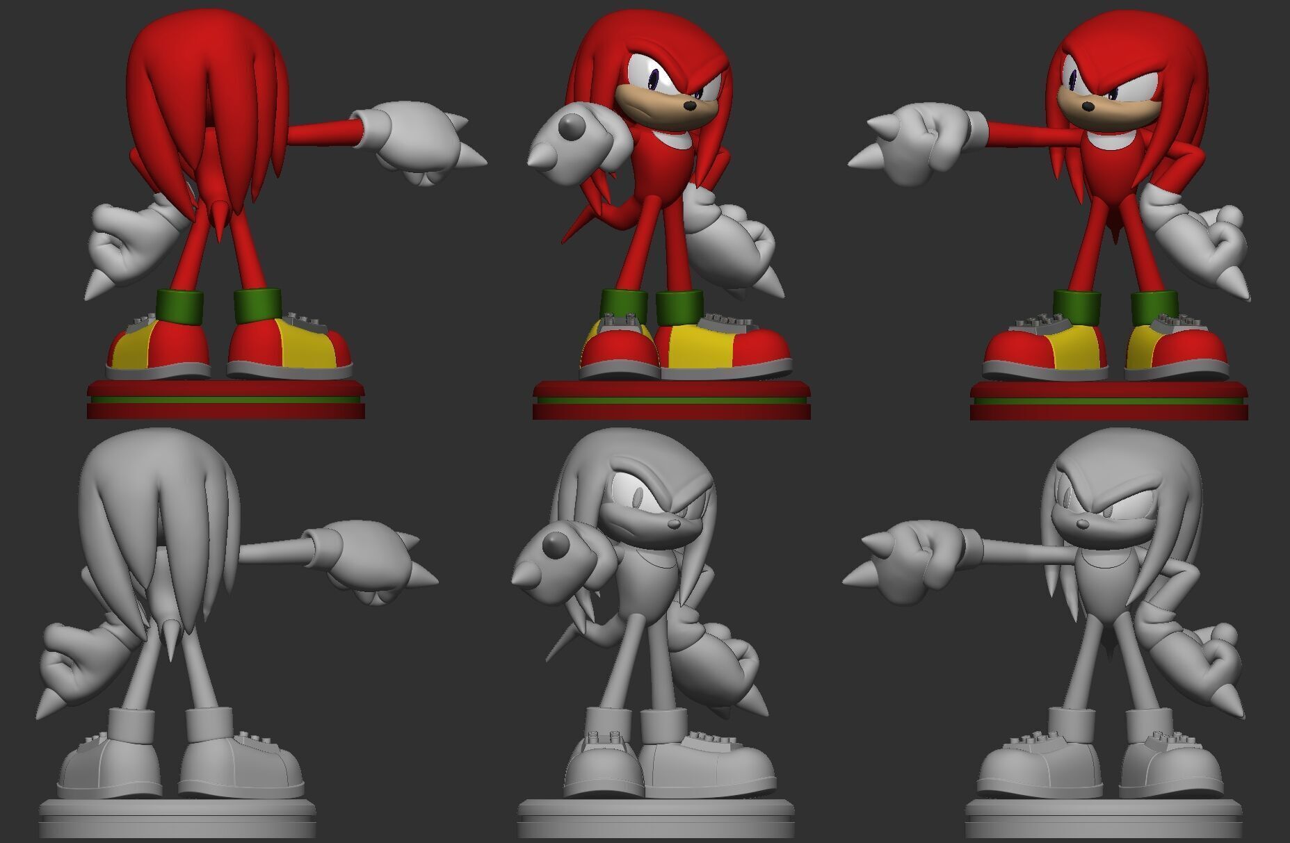 Knuckles the Echidna 3D print model_2