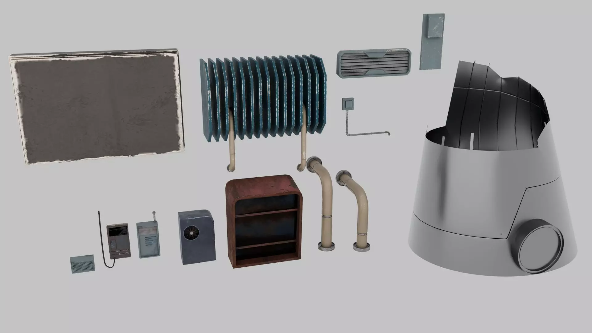 sci-fi post apocalyptic props 3D model_0