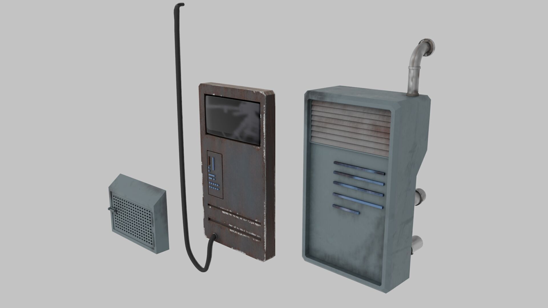 sci-fi post apocalyptic props 3D model_1