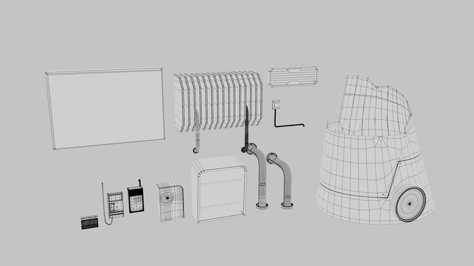 sci-fi post apocalyptic props 3D model_6