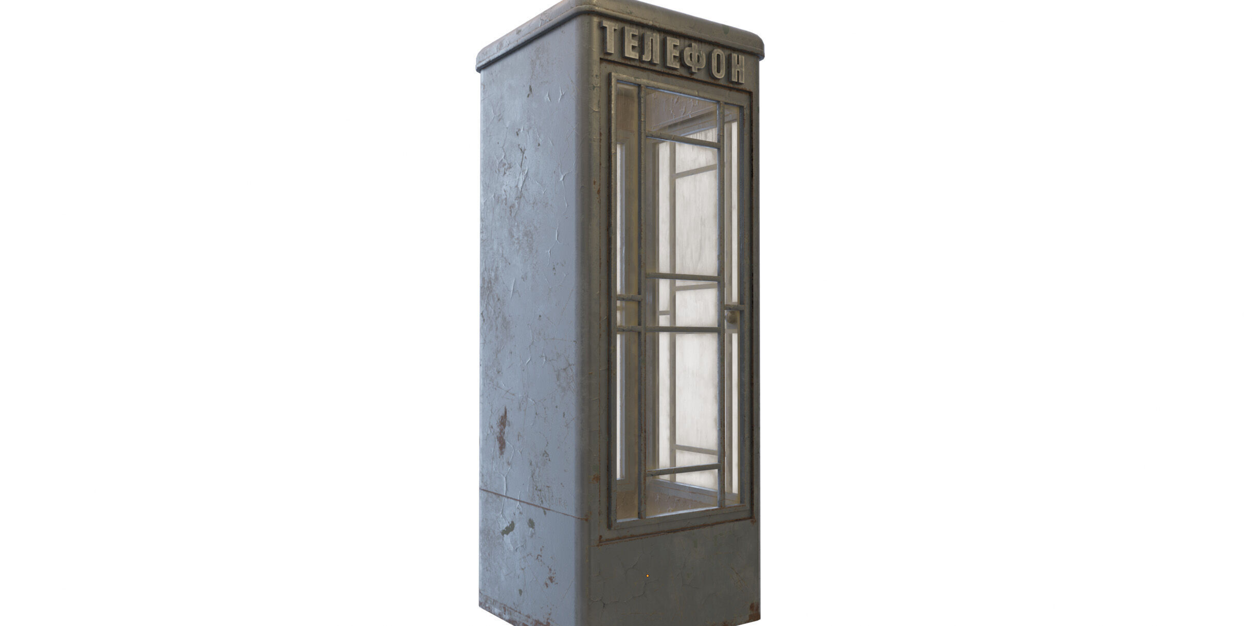 Dirty Telephone booth with payphone AMT-47 3D model_14